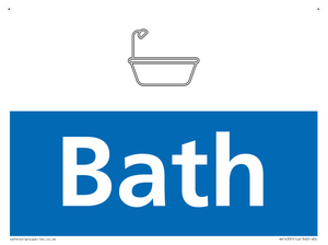 Bath Illustrated Dementia Friendly Sign NHS Style Blue